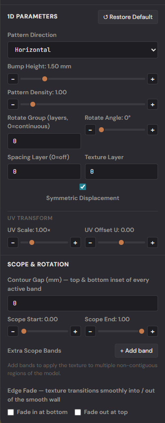 1D parameters
